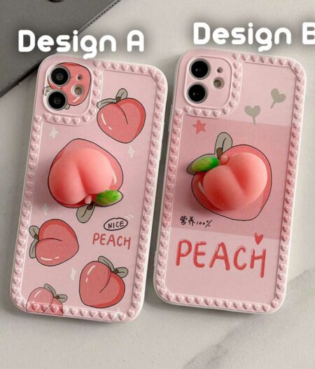 3D Cute Peachy iPhone Case Soft Silicone