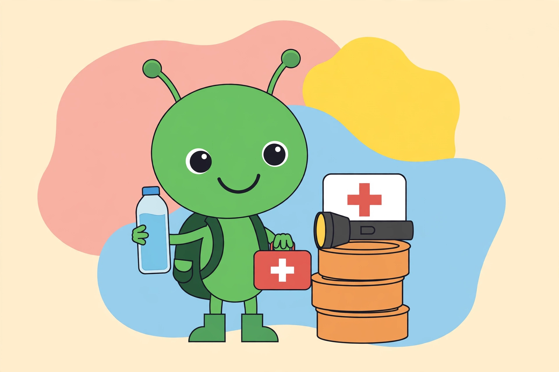 Friendly alien with emergency supplies
